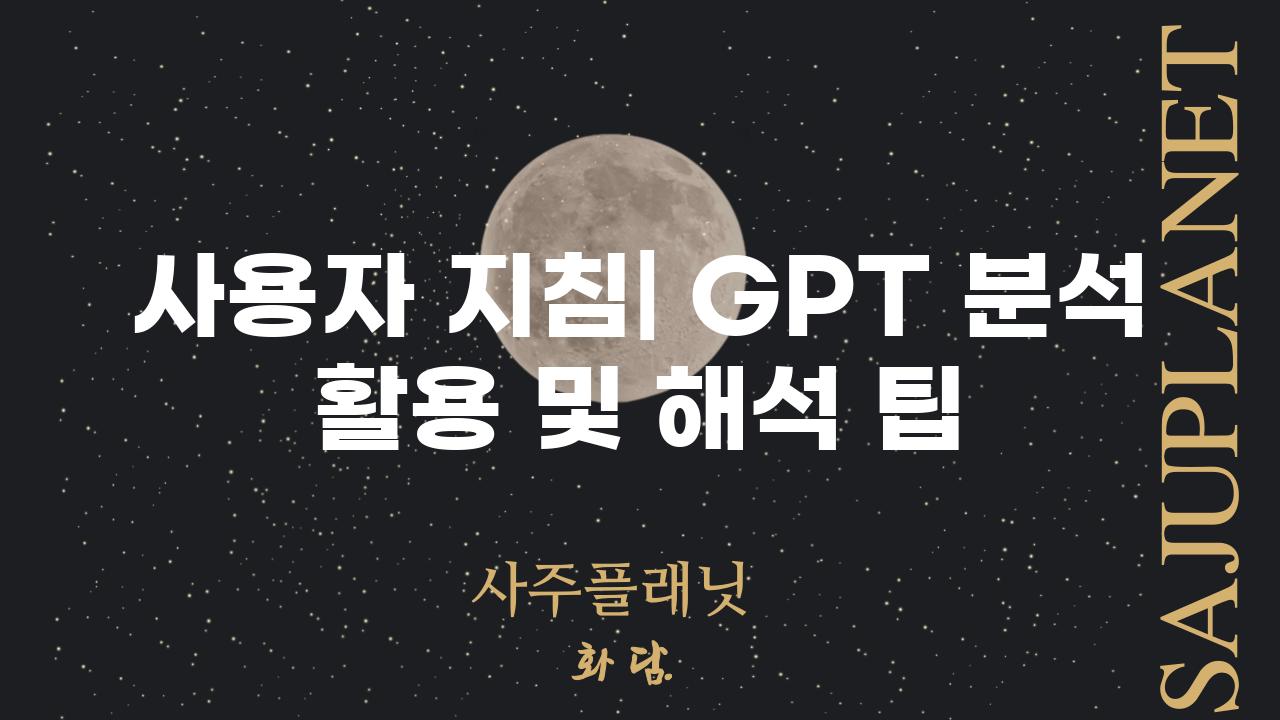 사용자 지침| GPT 분석 활용 및 해석 팁