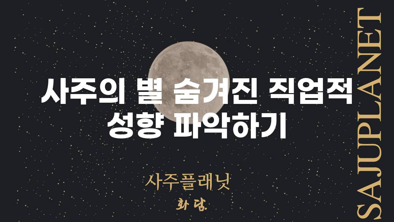 사주의 별 숨겨진 직업적 성향 파악하기