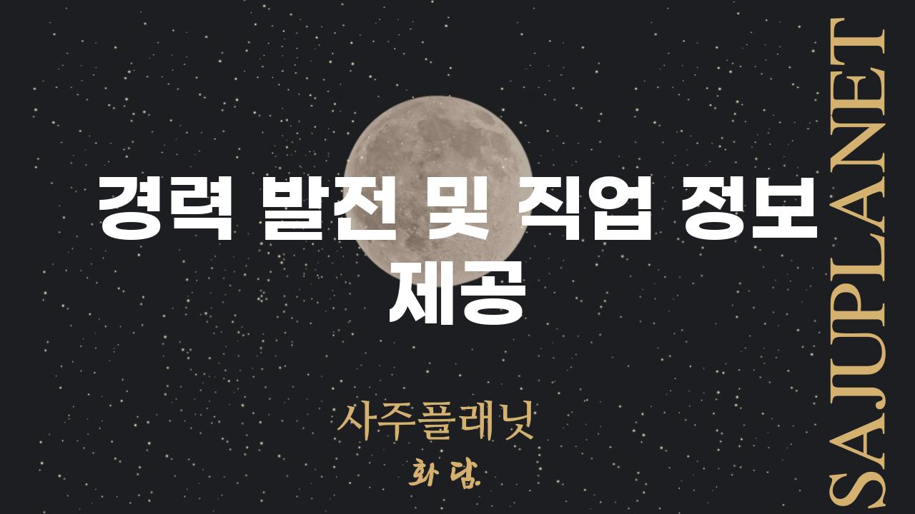 경력 발전 및 직업 정보 제공