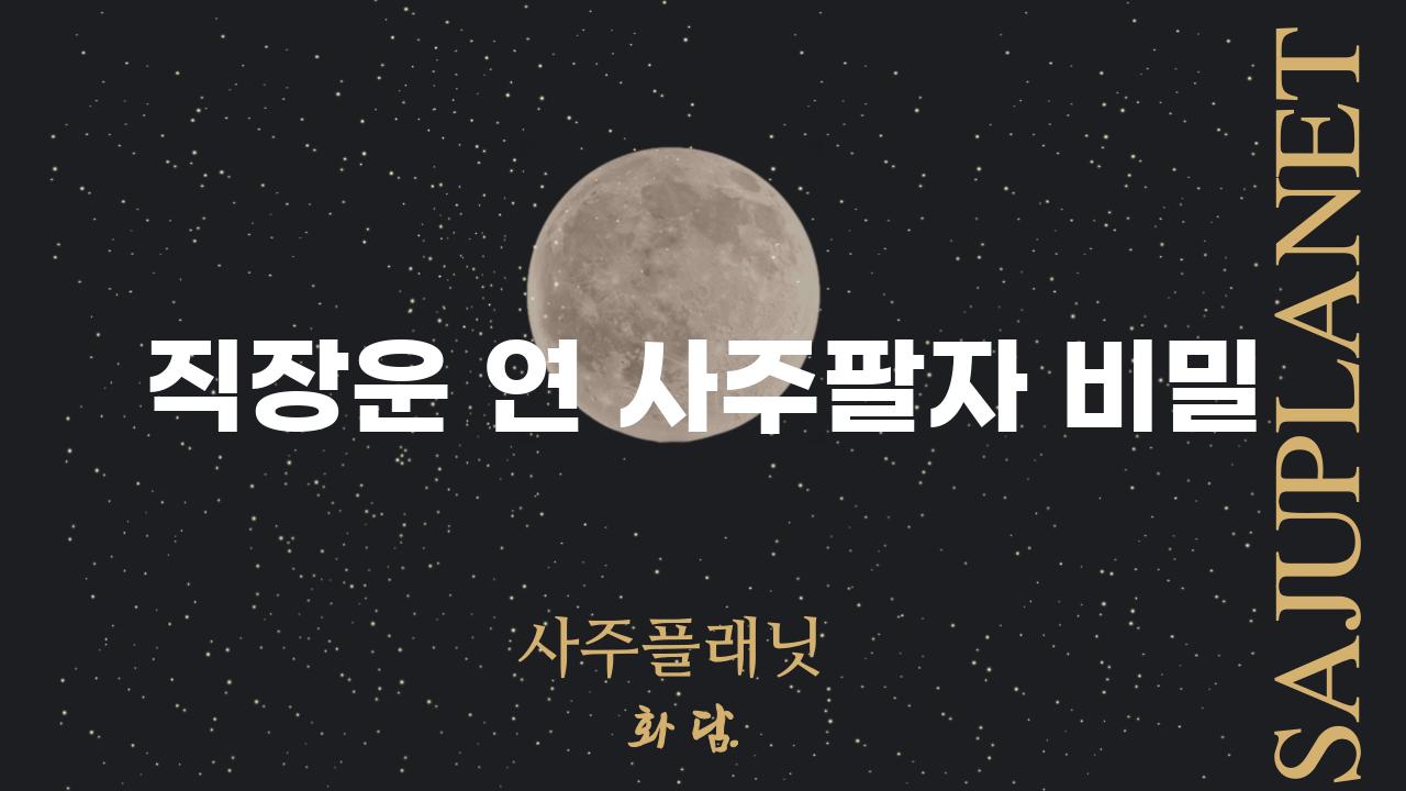 직장운 연 사주팔자 비밀