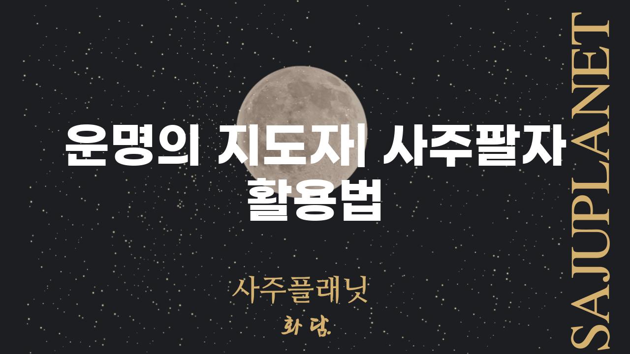 운명의 지도자| 사주팔자 활용법