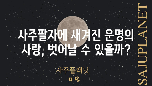 사주팔자 미친사랑, 정말 멈출 수 없을까? | 운명, 사랑, 극복, 해결책