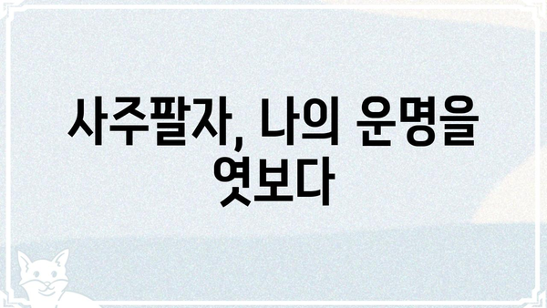 사주팔자의 이해, 1부| 나의 운명을 엿보는 첫걸음 | 사주 기본, 팔자풀이, 운명, 12궁, 오행