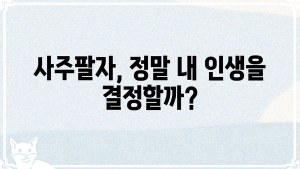 사주팔자가 나의 사생활에 미치는 영향은? | 사주, 운명, 개인정보, 프라이버시