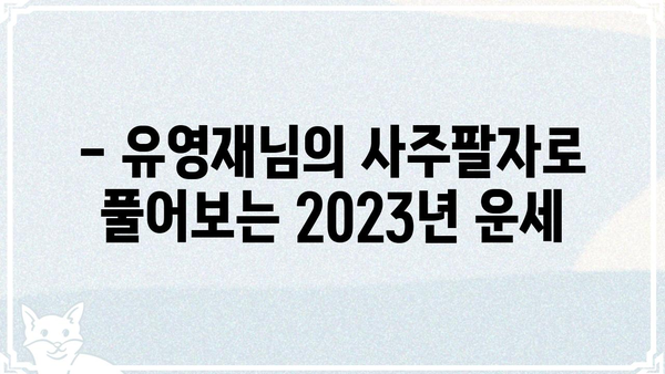 유영재님의 사주팔자| 2023년 운세 총정리 | 운세, 사주, 궁합, 신년운세, 운세풀이