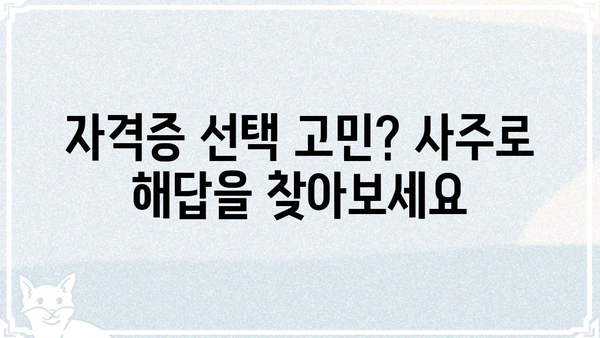 나의 사주와 딱 맞는 자격증은? | 사주, 자격증, 적성, 진로, 직업