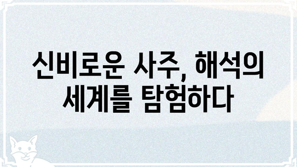 사주팔자는 정해져 있을까? 운명의 신비를 파헤치는 탐험 | 사주, 운명, 팔자, 신비, 해석