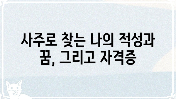 나의 사주와 딱 맞는 자격증은? | 사주, 자격증, 적성, 진로, 직업