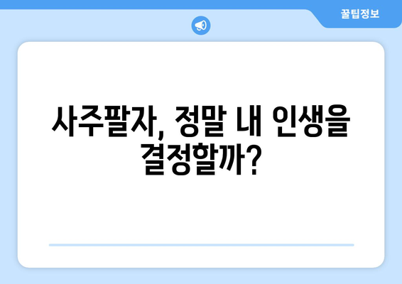 사주팔자가 내 인생에 미치는 영향| 믿을 수 있는가? | 운명, 숙명, 미래 예측, 사주풀이