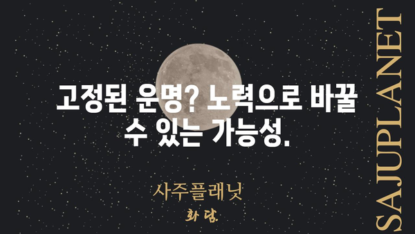 사주팔자, 정말 바꿀 수 없을까? | 변화 가능성, 운명 개척, 자기 계발