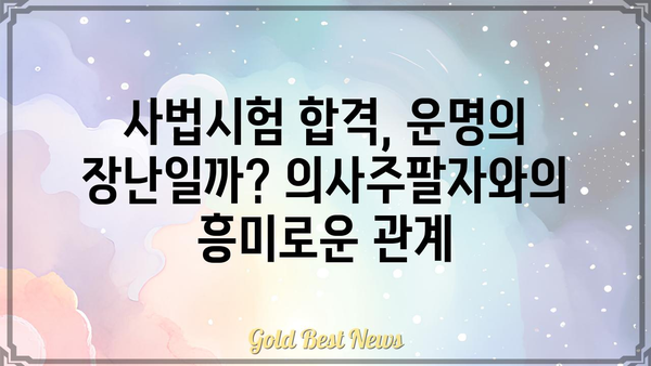 사법시험 합격의 길과 의사주팔자, 과연 어떤 연관성이 있을까? | 사법시험, 의사, 주팔자, 운명, 성공, 비교 분석